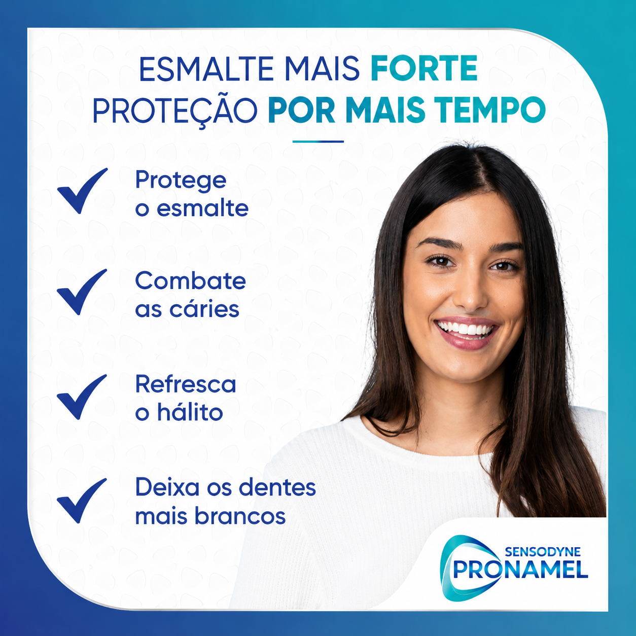 Protege o esmalte, combate cáries, refresca o hálito e clareia os dentes